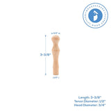 Woodpeckers Mug Hooks, 3-3/8 inch Unfinished Wood Pegs for Hanging, Hook Racks, and Crafts, Pack of 25 Decorative Wooden Wall Hooks Woodpeckers