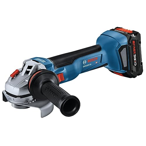 BOSCH GWS18V-10B14 18V Brushless 4-1/2 – 5 In. Angle Grinder Kit with (1) CORE18V® 8 Ah High Power Battery - WoodArtSupply