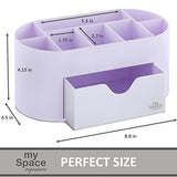 My Space Organizers Lavender Desk Organizer for Office Supplies and Desk Accessories - Pen Holder Desktop Organization for Room College Dorm Home My Space Organizers