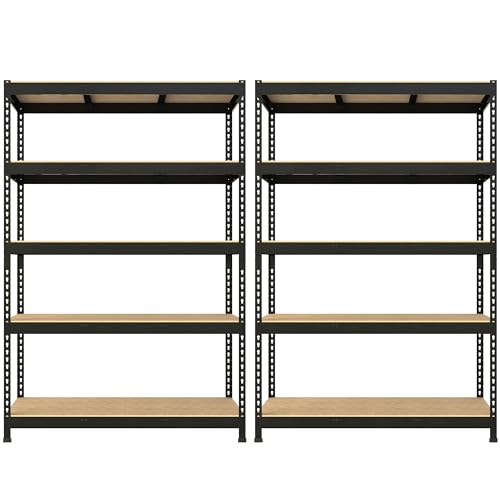 Prilinex Heavy Duty Storage Shelves 48" W x 24" D x 72" H - 2 Packs 5-Tier Adjustable Metal Garage Shelving Unit, Standing Utility Shelf Racks for - WoodArtSupply