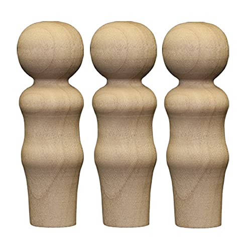 Pinehurst Crafts Unfinished Wood Peg Dolls, Mom / Woman, 2-1/4 Inch, Pack of 20 PegDoll_Mom_20pk