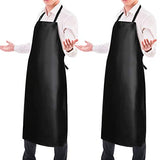 2 Pack Waterproof Rubber Vinyl Apron 40" Aprons for Men Heavy Duty Chemical Resistant Work Apron Extra Long Grilling Aprons with Adjustable Bib Apron Gotega