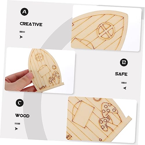 VILLCASE 48pcs Mini Fairy Door Gnome Homes Garden Unfinished Fairy Doors Door Kit Fairy House Doors Chips Miniatures DIY Houses Tree Windows Fairy VILLCASE