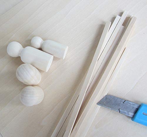 150 PCS 1/8 ×12 inch Basswood Sticks, Small Hardwood Unfinished Balsa Wood Squrae Strips for Crafts DIY Projects Qj-solar