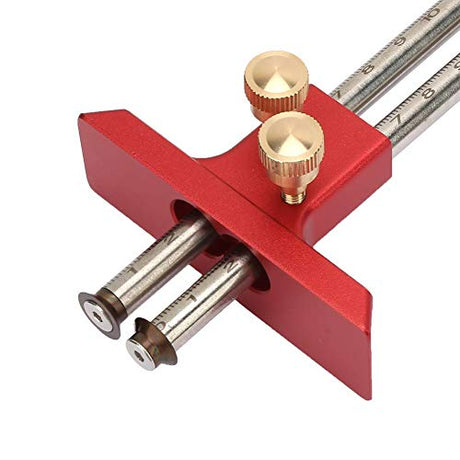 Antilog Wood Marking Gauge, Stainless Steel Woodworking Double Head Scriber Ruler Marking Gauge Wood Scribe Tool Carpentry Antilog