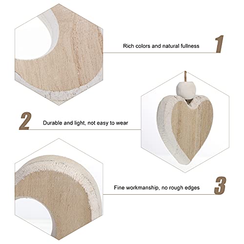 1pc Wooden Heart Pendant Wooden Heart Ornaments Unfinished Heart Ornaments Party Favor Decor Rustic Heart Shape Decor Home Wooden Tags Wooden Decor