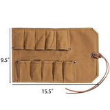 Heavy Duty Waxed Canvas Small Tool Bag Tool Pouch for Chisels, Hammers, Gouges Palm Tools (Khaki) Denifiter