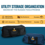 Rugged Tools Tool Bag Combo - Includes 1 Small & 1 Medium Toolbag - Organizer Tote Bags for Electrician, Plumbing, Gardening, HVAC & More Rugged Tools