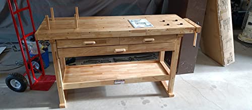 60 in, Three Drawer Hardwood Workbench