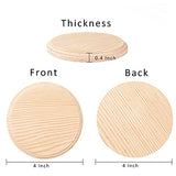 Dorhui 6Pcs Round Wooden Plaques, Unfinished Wood Plaque with Stand Round Wooden Base for Craft Projects and DIY Home Decoration Dorhui