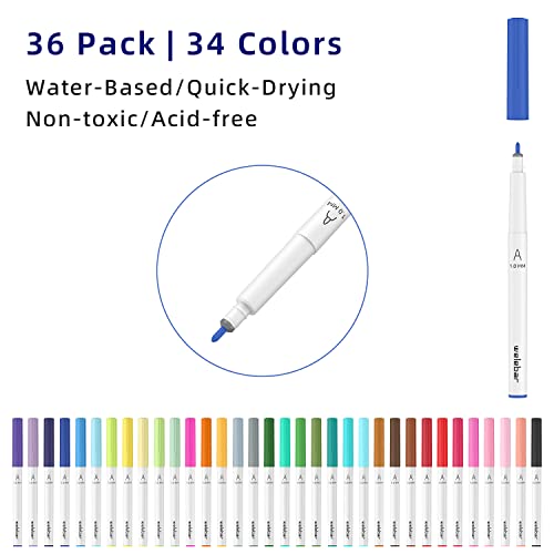 AOOIIN Fine Point Pens for Cricut Maker 3/Maker/Explore 3/Air 2, 36 Pack Markers Pens Set 0.4 Tip Ultimate Fine Point Pen Wri