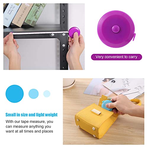 Measuring Tape Retractable, 60 Inch Soft Fabric Tape Measure for Body, Push Button Sewing Measurement Tape for Cloth Waist(12 Pack) BUSHIBU