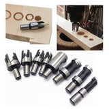8Pcs Wood Plug Cutter Drill Bit Set, High Carbon Steel Titanium Coated Woodworking Chamfer Drill Bits Straight and Tapered Taper 6mm/ 10mm/ 13mm/ Hozzwhoo