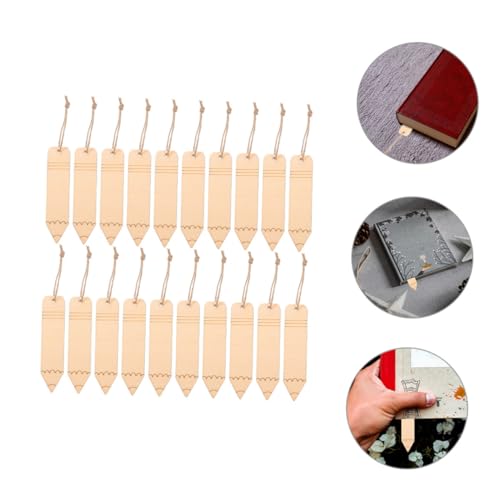 FUNOMOCYA 20pcs Wooden Bookmark Crafts Tags Bookmarks Unfinished Bookmark Unfinished Wood Bookmark Wood Bookmark Blank Wooden Blank Bookmark FUNOMOCYA
