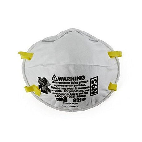 3M Personal Protective Equipment Particulate Respirator 8210 + N95 + Smoke + Dust + Grinding + Sanding + Sawing + Sweeping (Box/20) 3M