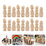 LIFKOME Children Toys 30Pcs Unfinished Wooden Peg Dolls, Wooden Figures to Paint Unfinished Wood Peg Dolls with Hats Wooden Figures Peg Dolls for DIY LIFKOME