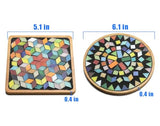 Lanyani 2 Sets of DIY Mosaic Craft Kits Mosaic Tiles Coaster Kit Make Your Own Mosaic Project Handmade Craft Set with Stained Glass Mosaic Tile Lanyani