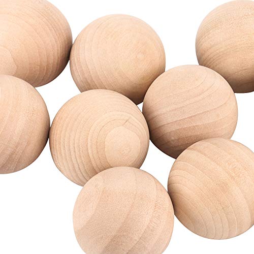 HAKZEON 45 PCS 2 Inch Wooden Round Ball, Unfinished Wood Spheres with Smooth Surface Natural Wooden Rounds for DIY, Arts, Crafts and Projects HAKZEON