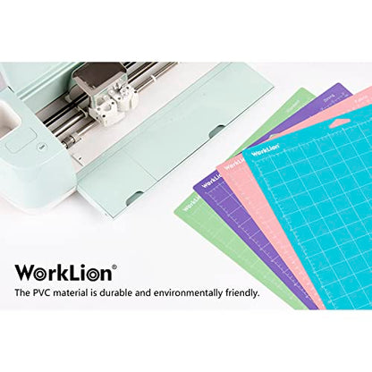 WORKLION Cutting Mat 12x12 for Cricut: (5 Mats, 2 Standard adhesive/ 1 Frabric adhesive/ 1 Light adhesive/ 1 Strong adhesive) Variety Mats for Cricut - WoodArtSupply