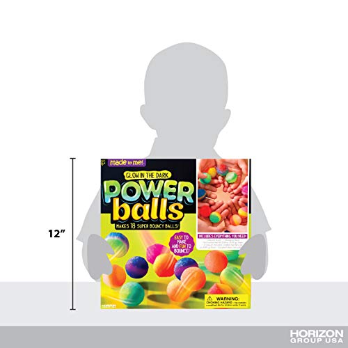 Made By Me Glow The Dark Powerballs by Horizon Group USA, DIY STEM Kit. Make 18 Bouncy Crystal Power Balls, Molds and Instructions Made By Me