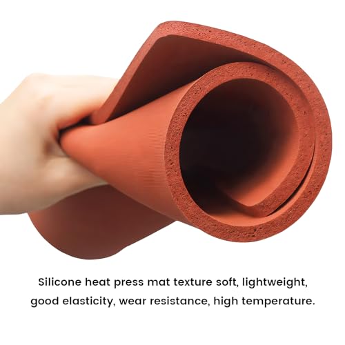 15 x 15 Inch Silicone Heat Press Mat Pad with T-Shirt Ruler Set, 0.3 Inch Thick Silicone Heat Press Pad for Heat Press Machine, Flat Heat Transfer Generic