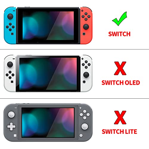 eXtremeRate PlayVital Back Cover for Nintendo Switch Console, Handheld Controller Separable Protector Hard Shell for NS Joycon, Customized Dockable - WoodArtSupply