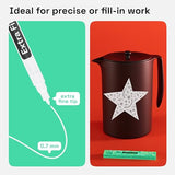 ARTISTRO 2 White Acrylic Paint Pens for Rock Painting Ceramic Wood Glass Tire Plastic - 0.7mm Extra Fine Tip Paint Markers Ideal for Labeling DIY ARTISTRO