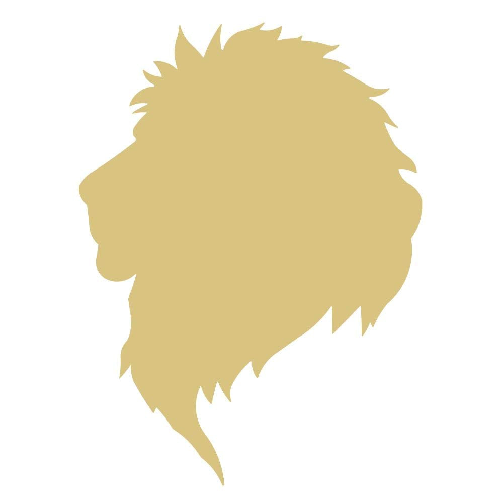 Lion Head Cutout Unfinished Wood Animal Zoo Wildlife Safari Door Hanger Kids Craft MDF Shaped Canvas Style 2 (6") - WoodArtSupply