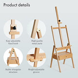 ARTIFY Large Wooden H-Frame Studio Easel with Artist Storage Drawer and Shelf, Sturdy Beechwood Canvas Holder Stand, Adjustable to 75" High ARTIFY art supplies