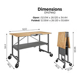 COSCO SmartFold Portable Workbench/Folding Utility Table (Gray Steel Frame) Cosco