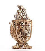 UGEARS Automaton Cyclist 3D Puzzle - Self-Assembly 3D Wooden Puzzles Idea Classic Tour De France Cup Bicycle Wood Model Kit - Creative 3D Puzzles for UGEARS