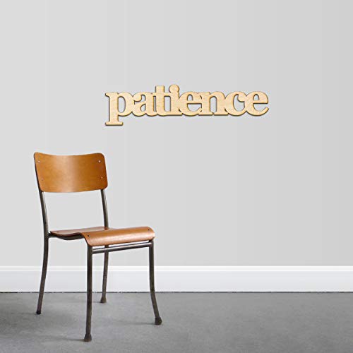 Patience Wood Sign Home Decor Gallery Wall Art Unfinished GIA 18" x 5" Woodums