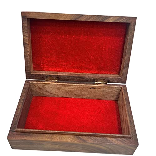 collectiblesBuy Handmade Wooden Box Hinged Lid Brown keepsake Unfinished Jewelry and DIY Crafts Storage Box for Women Jewel Organizer Golden Floral