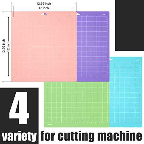 Lzerking Cutting Mat for Cricut 4 Pack Accessories and Supplies Variety Replacement Standard Light Strong Frabic Cut Pads Cricket Cards for Cut Lzerking