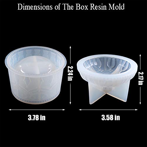 MOUGIGI Resin Box Mold, Crown Resin Jar Mold, Jewelry Box Molds for Resin, Storage Box Bottle Silicone Resin Molds for DIY Jewelry Container Resin MOUGIGI