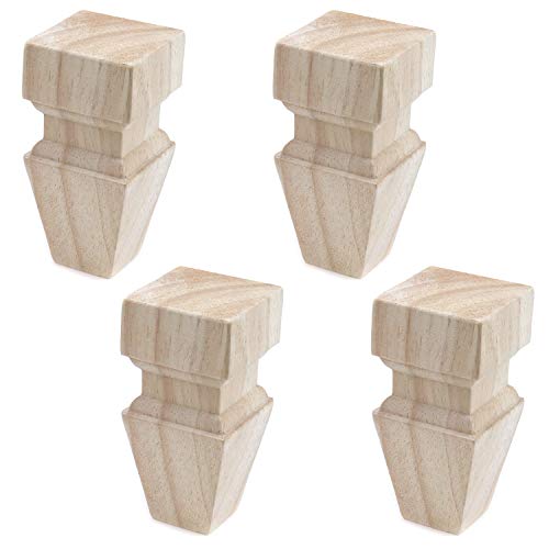T Tulead Wood Furniture Legs Unfinished Cabinet Feet 100mm Height Sofa Replacement Table Chair Couch Legs Pack of 4 T Tulead