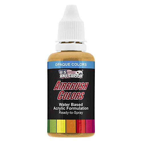 US Art Supply 1-Ounce Opaque Ochre Airbrush Paint US Art Supply