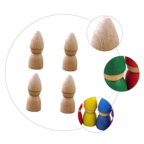 VILLCASE 4pcs Puppet Toys DIY Painting Doll peg Doll kit Family peg Doll Unfinished Doll Toy Unfinished People Wood Rounds Kids playset Home DIY VILLCASE