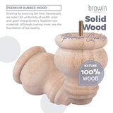 3 inch Mini Unfinished Wooden Bun Feet, Btowin 4Pcs Solid Wood Furniture Legs with Threaded 5/16'' Hanger Bolts & Mounting Plate & Screws for Sofa Btowin