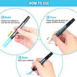 Banral Double Line Outline Markers, 24 Colors Super Squiggles Shimmer Outline Marker Set, Self Outline Metallic Glitter Doodle Drawing Markers Pens Banral