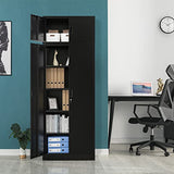 BESFUR Metal Storage Cabinet - 87“H Garage Cabinet with Adjustable Shelves & Top Cabinet - Tall Black Cabinet for Office, Garage, Home - Black BESFUR