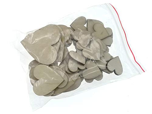 Kinteshun Natural Wood Unfinished Cutout Veneers Slices for Patchwork DIY Crafting Decoration(100pcs,Mixed Sizes,Love Heart Shape) Kinteshun