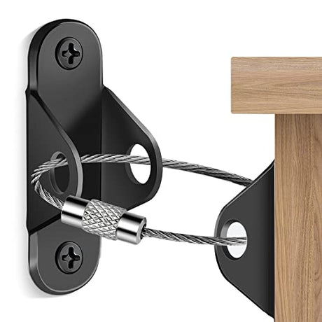 Ougourim Furniture Anchors (10 Packs) Anti Tip Furniture Anchors for Baby Proofing, Furniture Wall Anchor Earthquake Straps for Furniture Dresser Ougourim