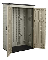 Rubbermaid Outdoor Small Vertical Resin Storage Shed, 5x2 Feet, Brown, Weather Resistant Utility Shed with Lock for Storage for Lawn Rubbermaid