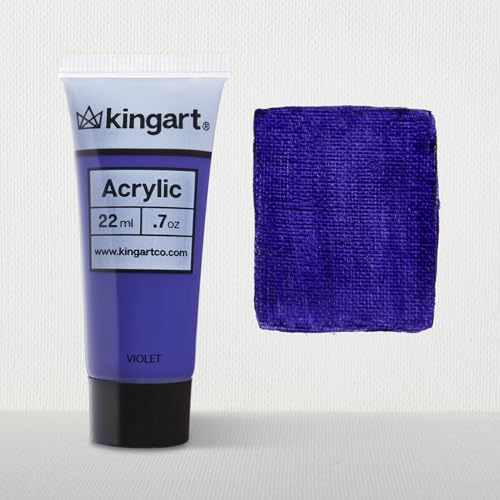 KINGART 500-120 PRO Artist Quality Violet Acrylic Paint, 22ml (0.74oz) Tubes, 3 Pack - Set (66ml Total), Violet - WoodArtSupply