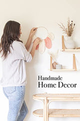 DIY Macrame Kit, Feather Dream Catcher Wall Hanging Kits for Teens & Adult Beginners, Craft Supplies for Boho Art Project-Macrame Cord, Gold Hoop, Aesthetic Creative