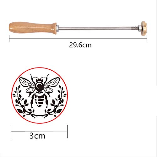 Bees Pattern Brass Branding Iron Stamp - 30mm Leather & Wood Craft Tool