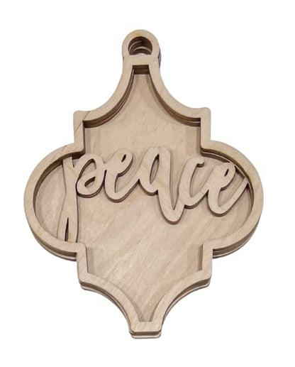 Peace Door Sign 3 Pieces Laser Cut Out Unfinished RND30 - WoodArtSupply