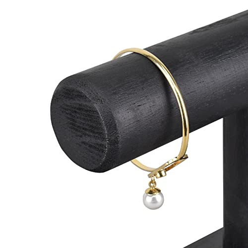 Ikee Design Wooden Jewelry Holder Display Stand for Selling, Bracelet Scrunchies Holder Display for Store, Showcase and Home, Antique Black Color, - WoodArtSupply