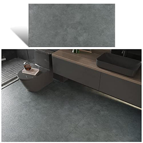 VEELIKE 12''x24'' Peel and Stick Floor Tile Waterproof Grey Floor Tile Stickers 24-Pack Concrete Look Peel and Stick Flooring Tiles for Kitchen VEELIKE